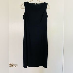 Zara boat neck little black fitted dress